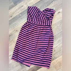 Anthropologie striped strapless dress